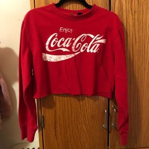 Coca-cola vintage cropped sweatshirt size S